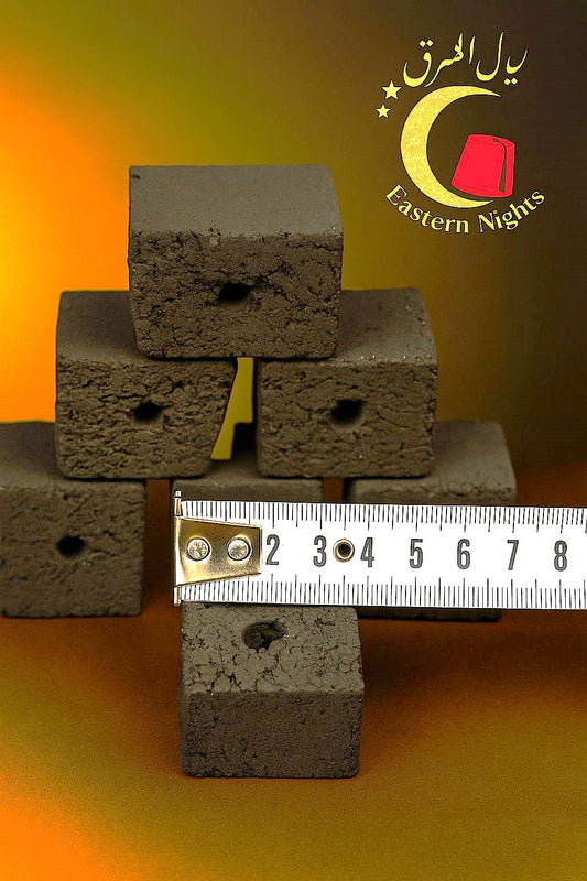 فحم مربعات مثقوب قياس 35*35*25 ملم
